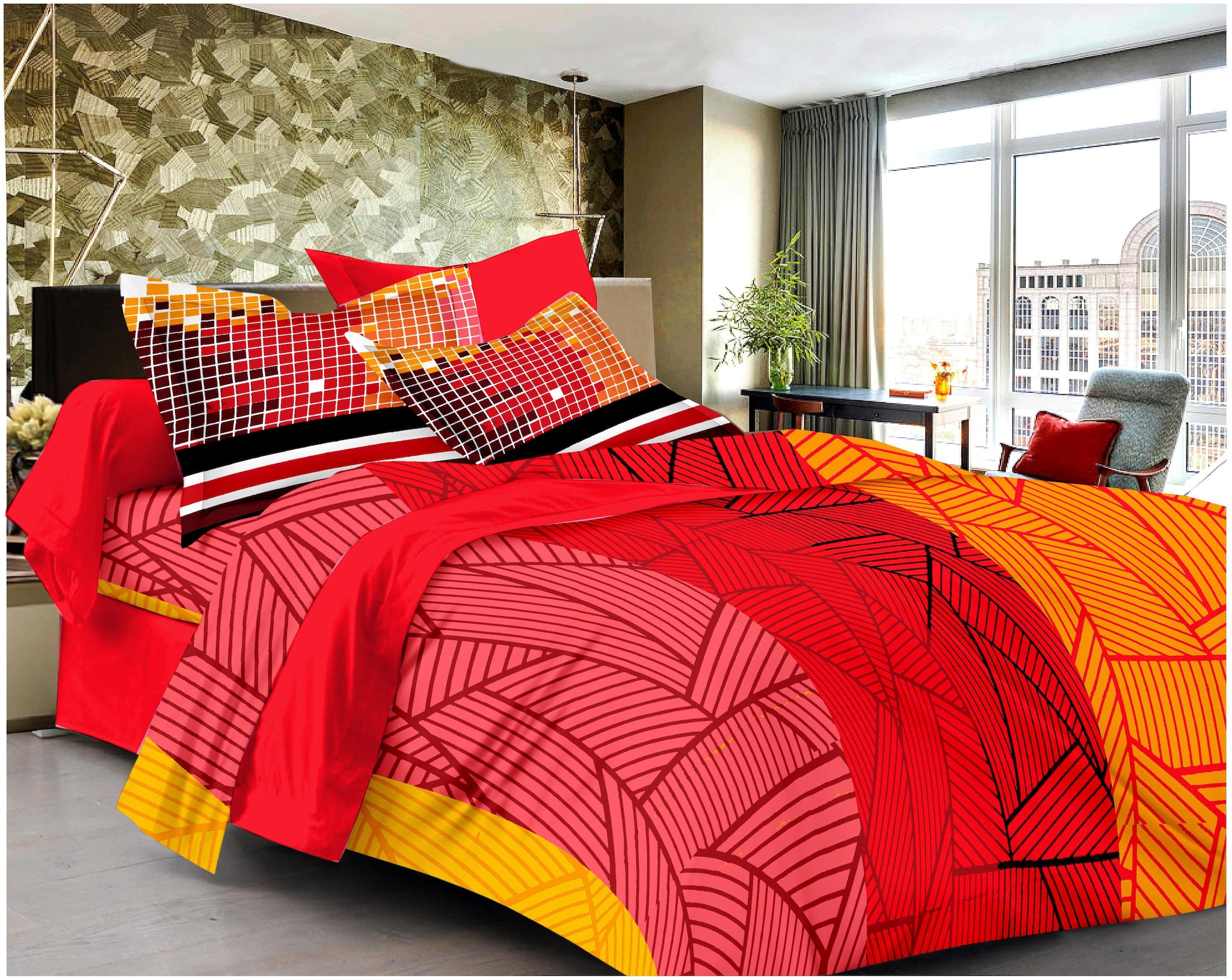 

Welhouse India Cotton Printed Double Size Bedsheet 120 TC ( 1 Bedsheet With 2 Pillow Covers Multi )