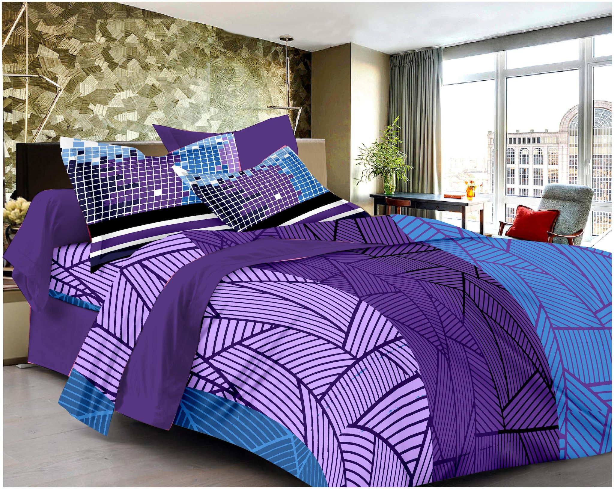

Welhouse India Cotton Printed Double Size Bedsheet 120 TC ( 1 Bedsheet With 2 Pillow Covers Multi )