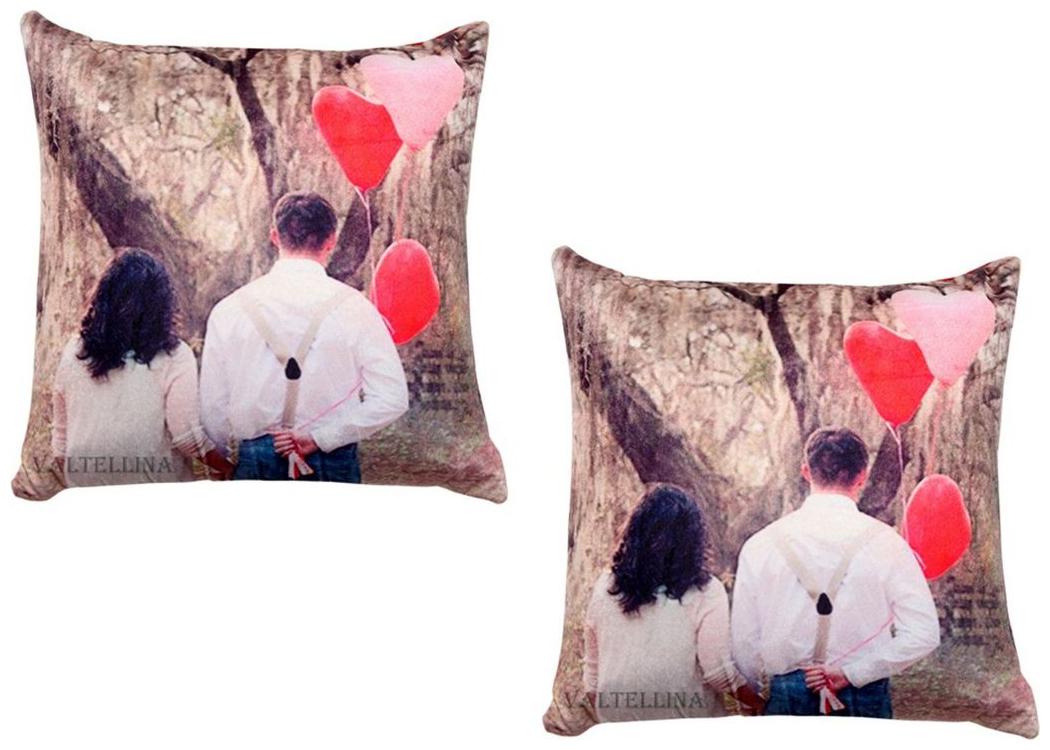 

welhouse Perfact Couple Print Cushion For Your Special One Set of 2