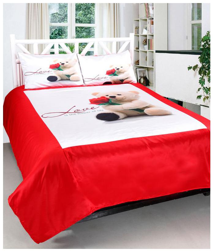 

Welhouse India Satin Floral Double Size Bedsheet 200 TC ( 1 Bedsheet With 2 Pillow Covers Red )