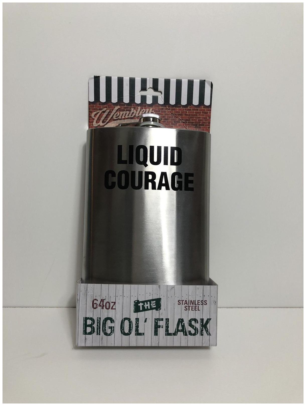 

Wembley The BIG OL FLASK 64 Oz Stainless Steel Liquid Courage Flask