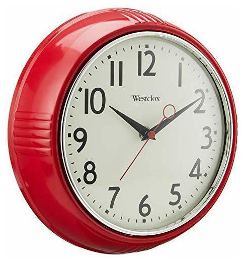 

Westclox 32042R Retro 1950 Kitchen Wall Clock 9 5-Inch Red