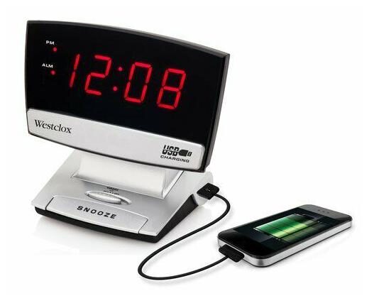 

Westclox LED Display Alarm Clock with USB Charging Port 5 05W x 3D x 4 25H In