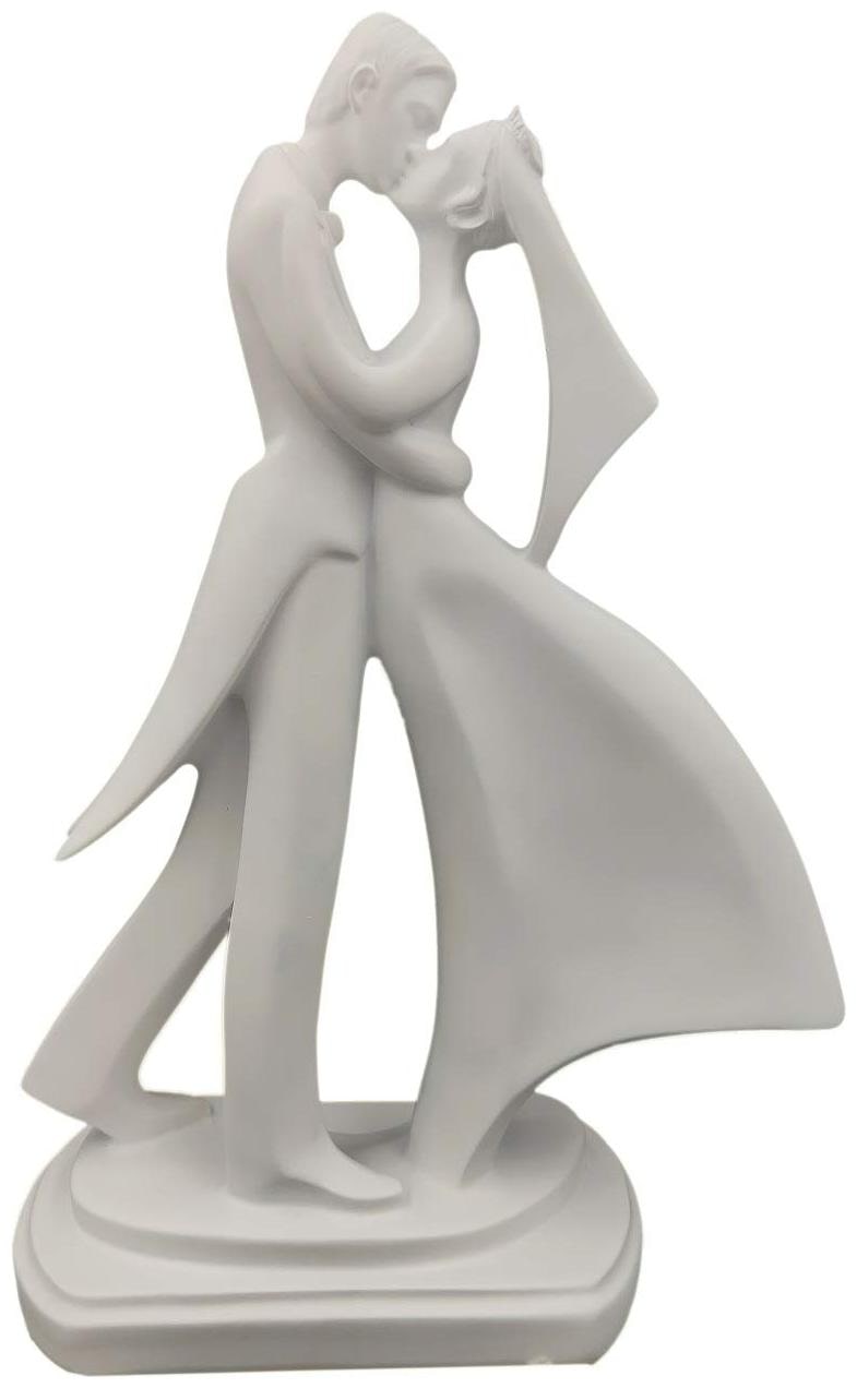 

Whitecloud TRANSFORMING HOMES Romantic Dancing Couple Sculpture Anniversary Statue for Home Office De cor(White 8102W)
