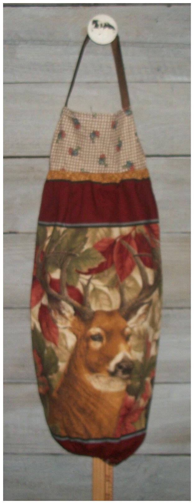 

Whitetail Buck Deer Full Face Profile Plastic Grocery Bag Rag Sock Holder
