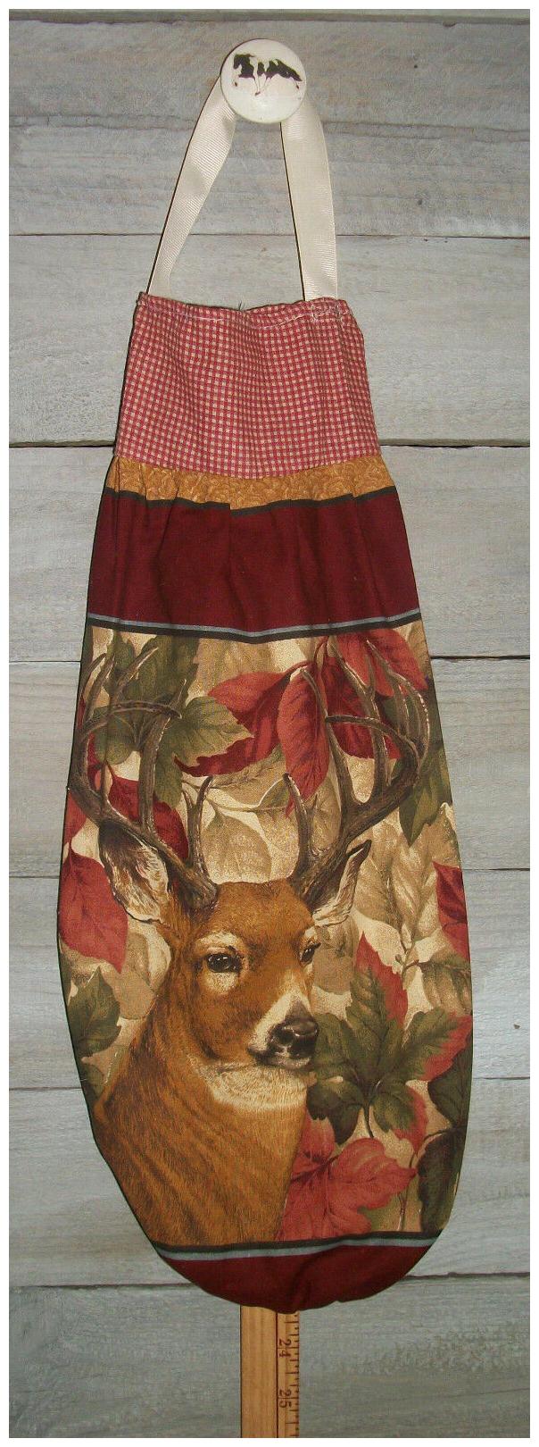 

Whitetail Buck Deer Full Face Profile Plastic Grocery Bag Rag Sock Holder