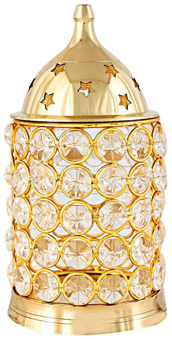 

Whitewhale Cylinder Shaped Crystal Akhand Diya for Temple