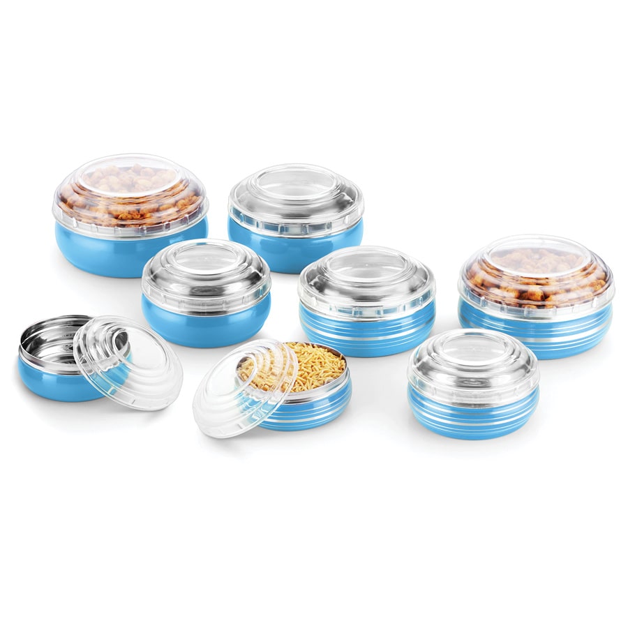 

WIBSIL 200 ml Blue Stainless steel Container Set - Set of 8