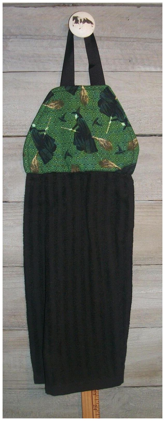 

Wicked Witch Broom Flying Wizard of OZ Hanging Kitchen Fridge Dishtowel Handmade
