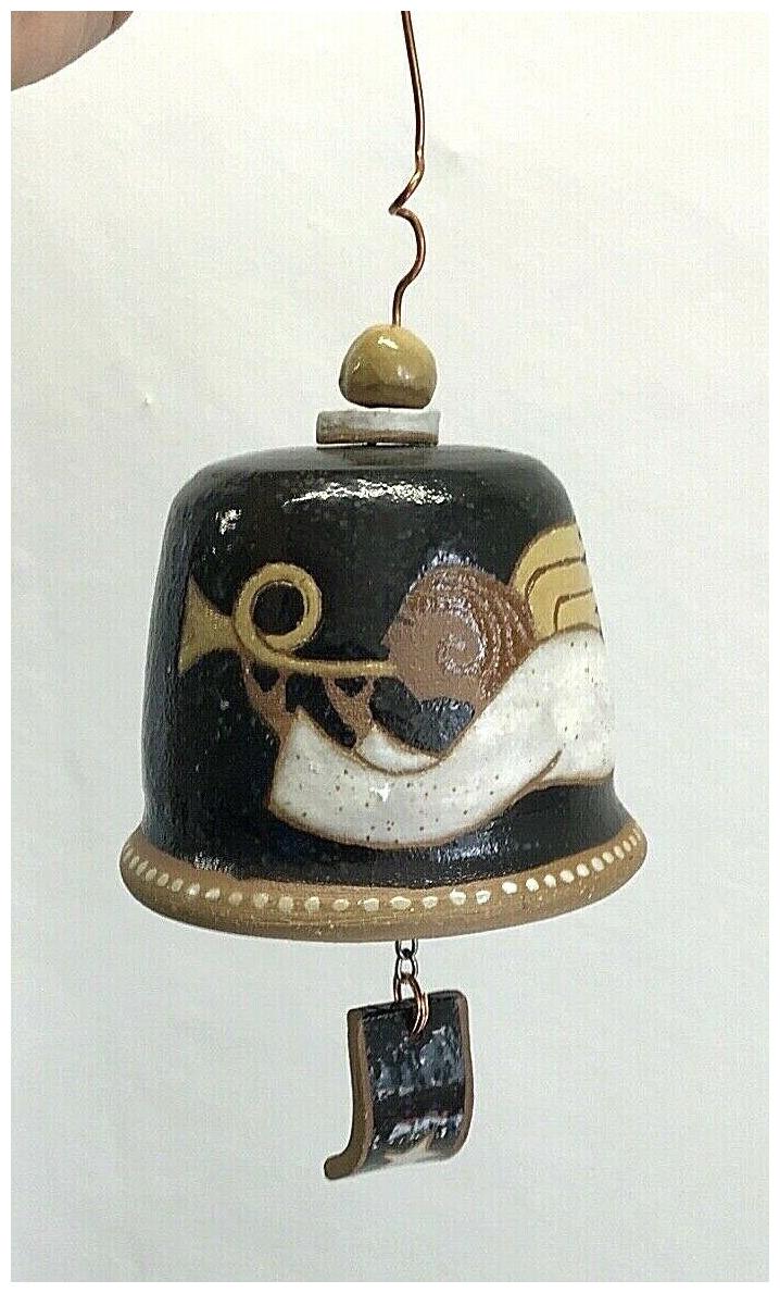 

Wind Chime Bell Angel Theme Ceramic Art 4 Diameter Copper Hanger Indoor Outdoor