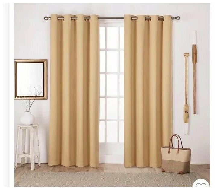 

Window Curtain Panels Set of 2 Insulated Thermal Blackout 52 x 84 YELLOW