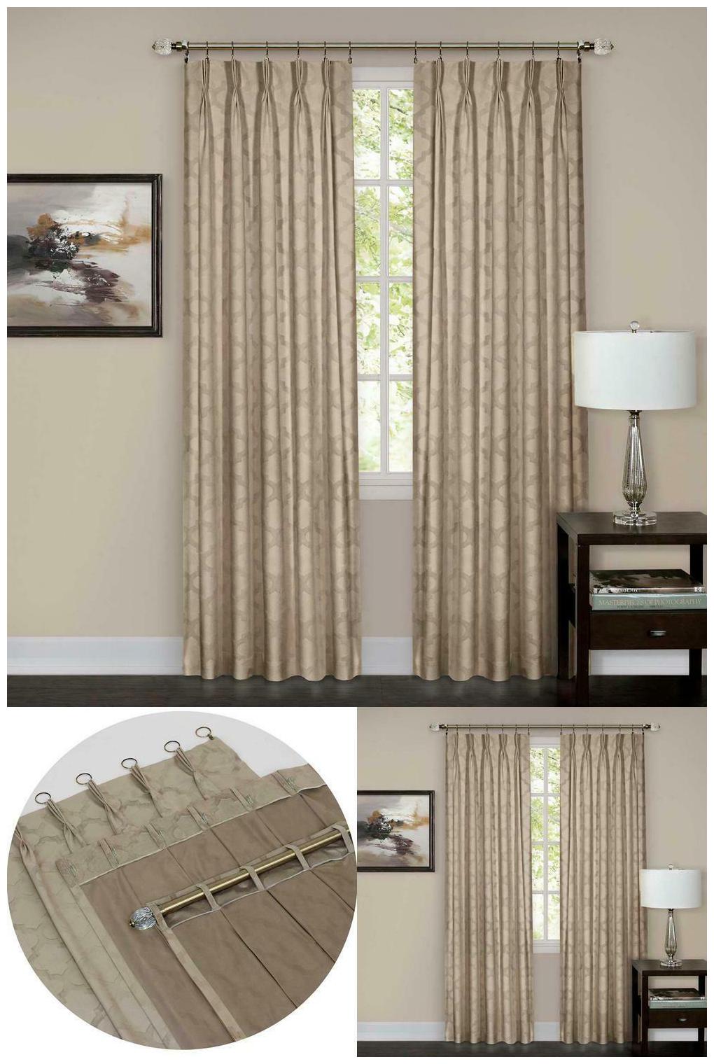 

Windsor Camel Pinch Pleat Window Curtain Panel - 34 In W X 63 In L