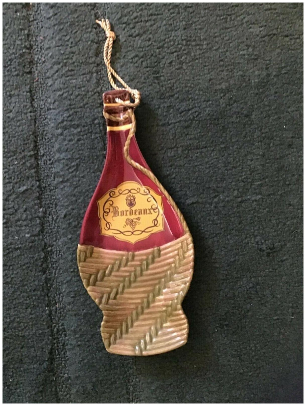 

Wine Bordeaux Theme Spoon Rest Holders Wall Decor Ceramic Vintage