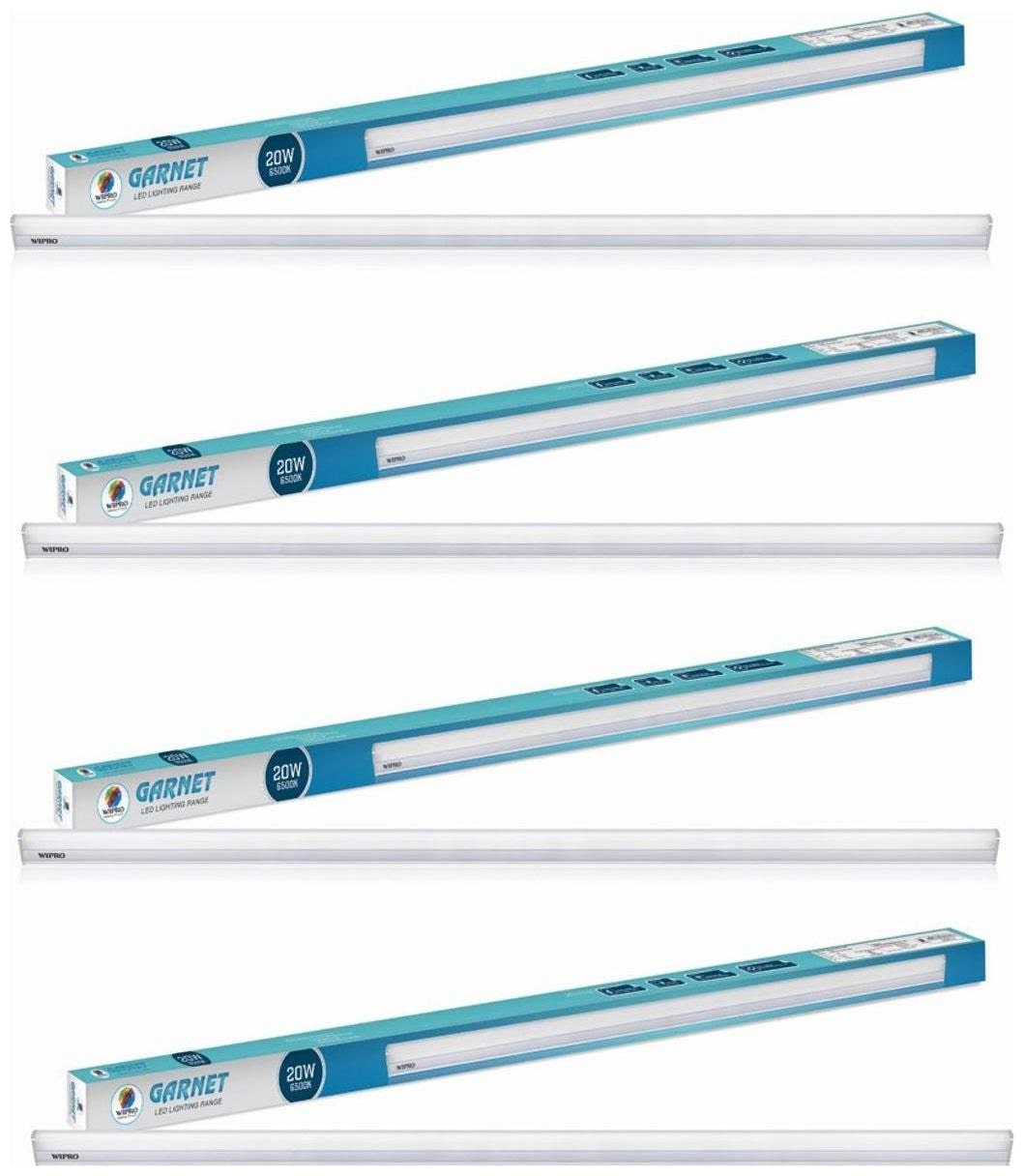 Wipro 20w 4 Feet Led Batten 6500k Straight Linear LED Tube Light White;Pack of 4