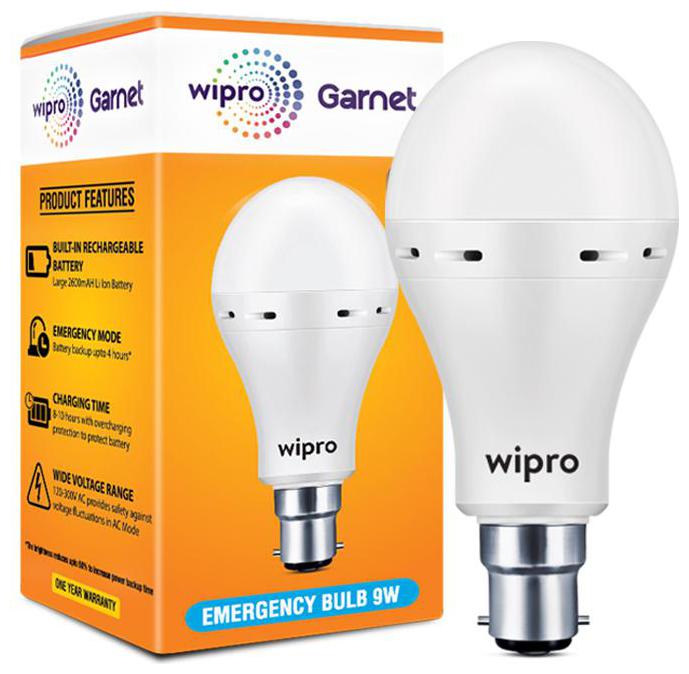 

Wipro 9W Inverter Emergency LED Bulb 6500K Cool Day Light - Pack of 1