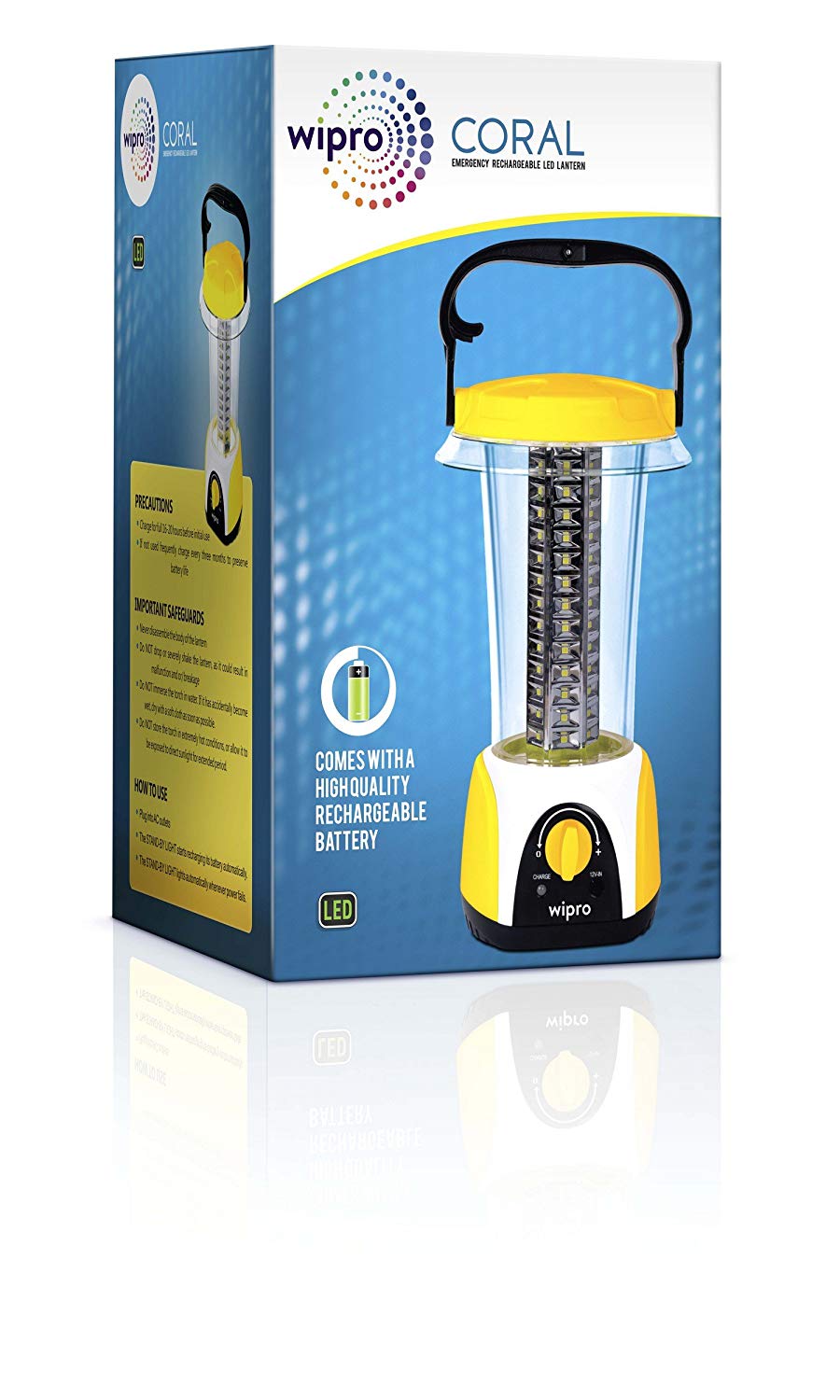 Wipro Coral Rechargeable Emergency Light (Yellow)