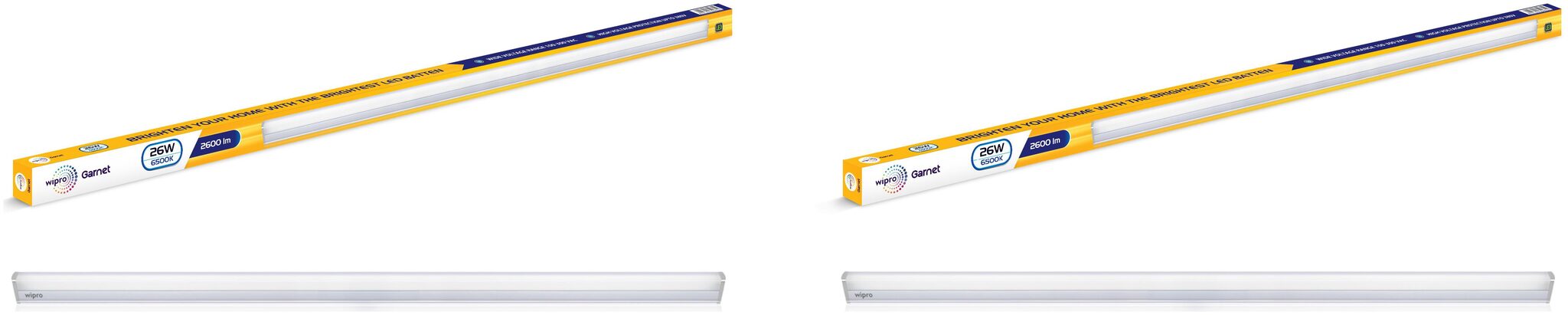 

Wipro Garnet 26W LED Batten 6500K (Cool Day Light) - Pack of 2