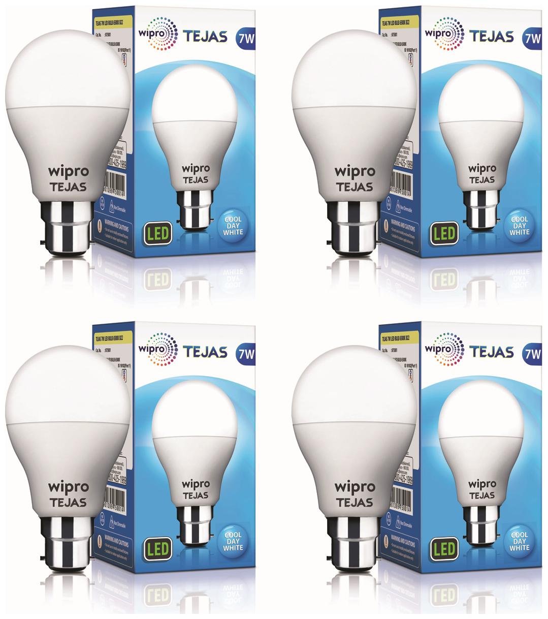 

Wipro Tejas 7 Watt B22 LED Bulb (Pack of 4)