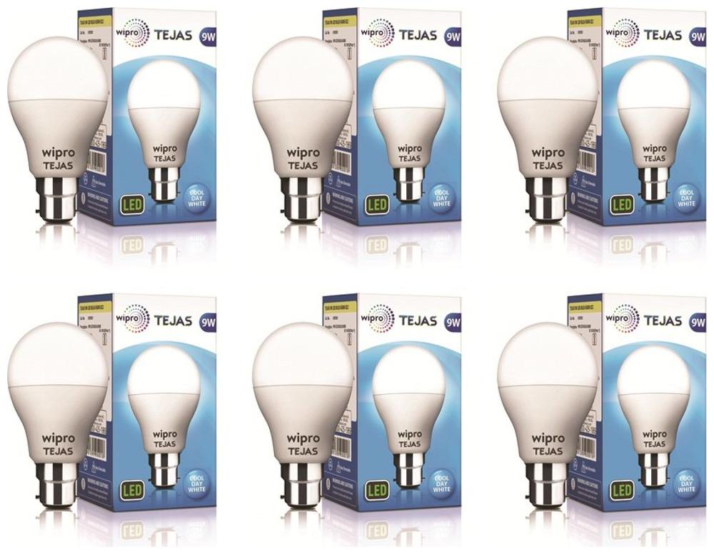 

Wipro Tejas 9W LED Bulb 6500K (Cool Day Light) - Pack of 6