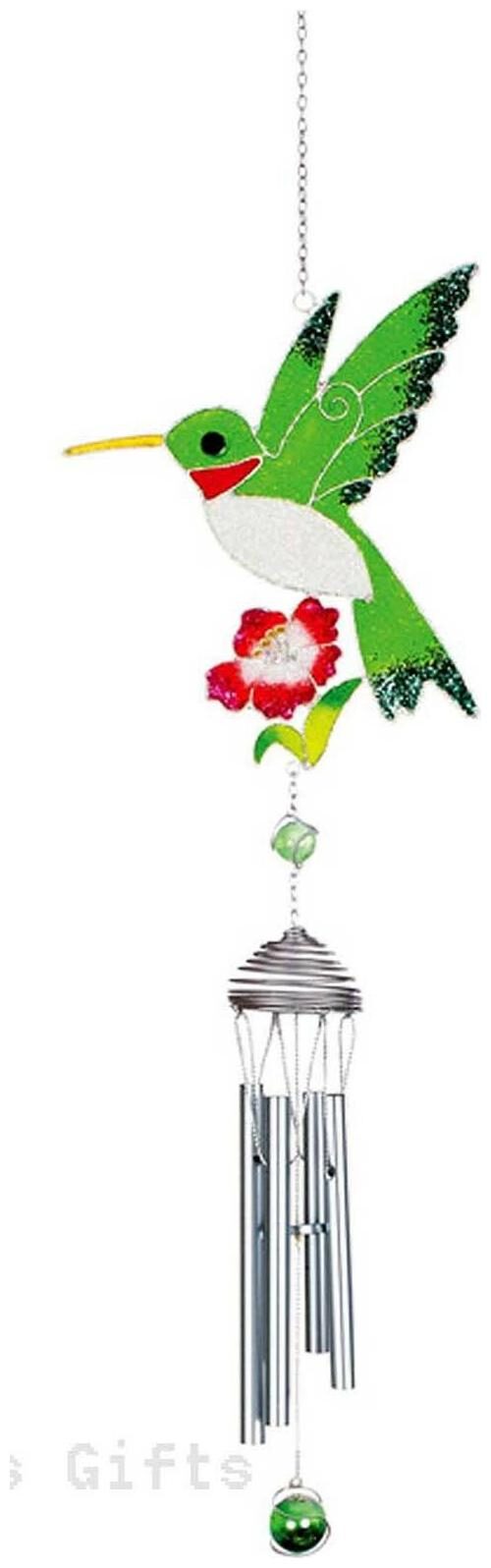

Wireworks White Shimmer Hummingbird Wind Chime bird Mother s Day NIB