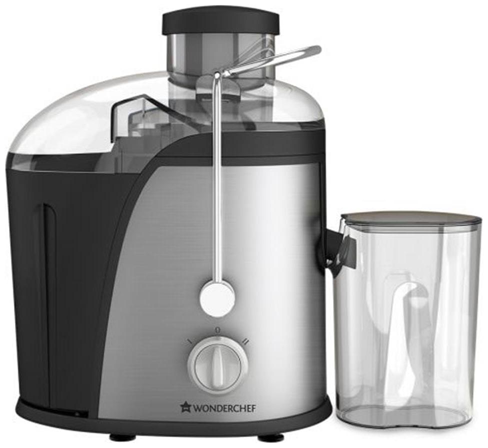 

Wonderchef MONARCH 400 W Centrifugal Juicer ( Black Silver No Jar )