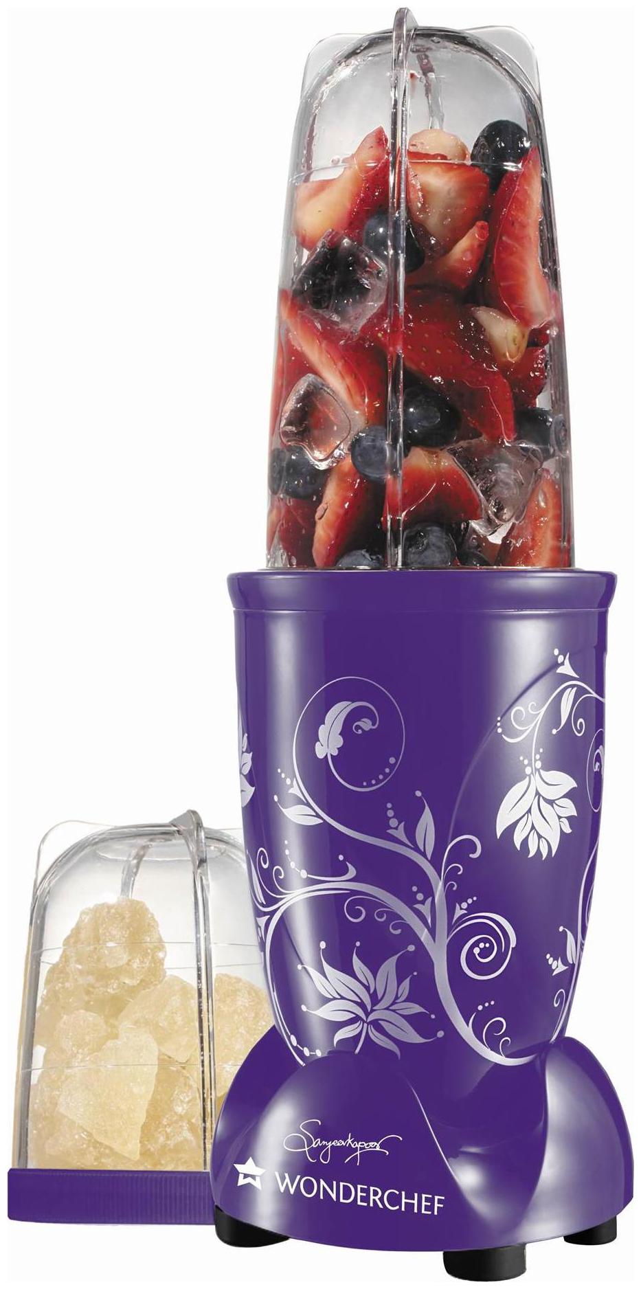 

Wonderchef NUTRI-BLEND 400 W Juicer Mixer Grinder ( Purple 2 Jars )