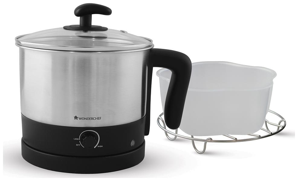 

Wonderchef PRATO MULTI-COOK 1 2 L Black Silver Electric Kettle ( 1500 W )