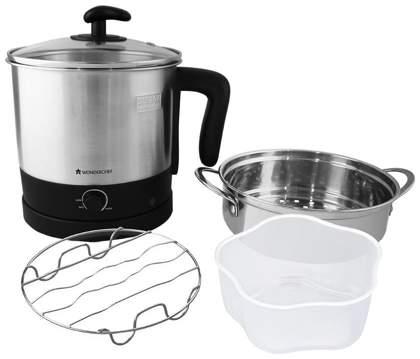 

Wonderchef PRATO MULTI-COOK 1 6 L Black Silver Electric Kettle ( 1500 W )