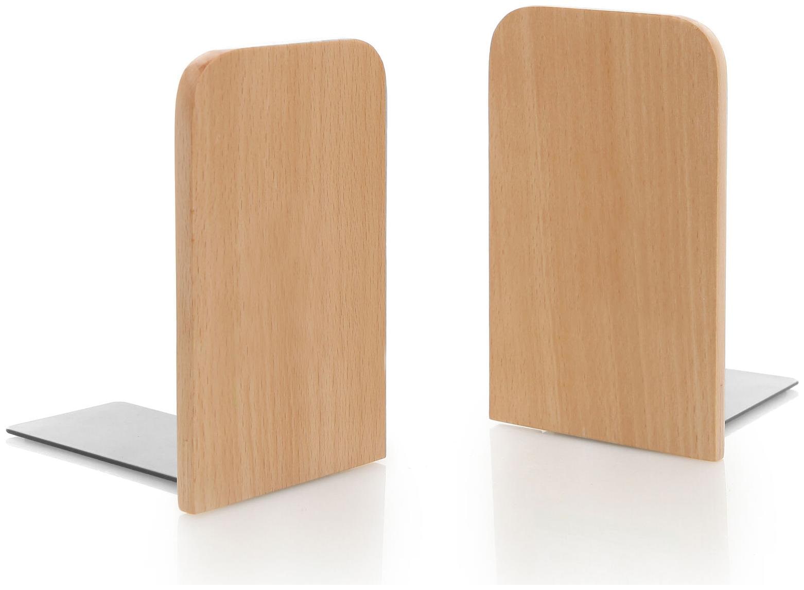 

Wood Office Desktop Bookends Decorative Bookshelf Display Organizers 1 Pair