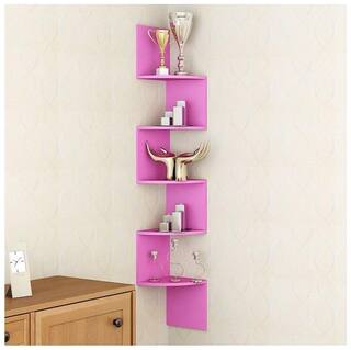 Buy Wood World Home Decor Wall Shelf Zigzag Corner Wall Mount