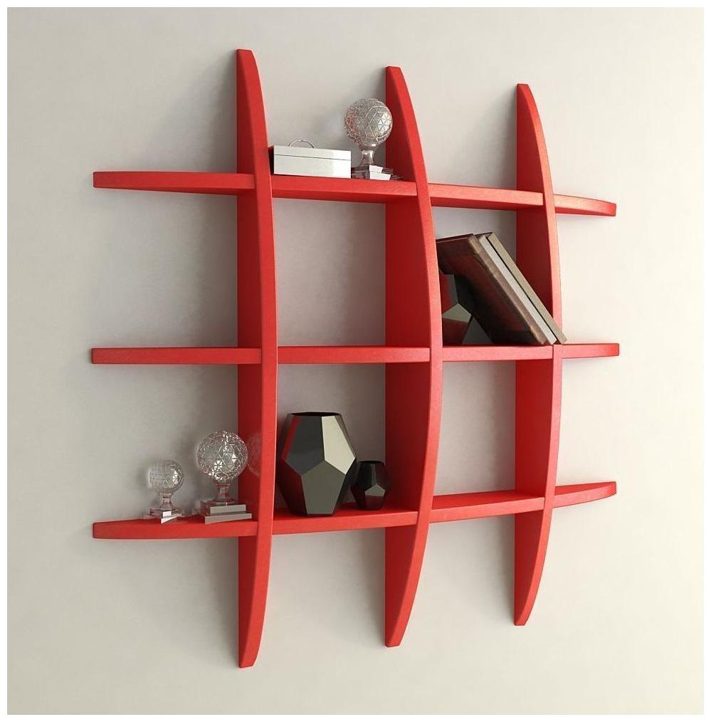 

WOOD WORLD living D Cor Globe Shape Floating Wall Shelves Rack red