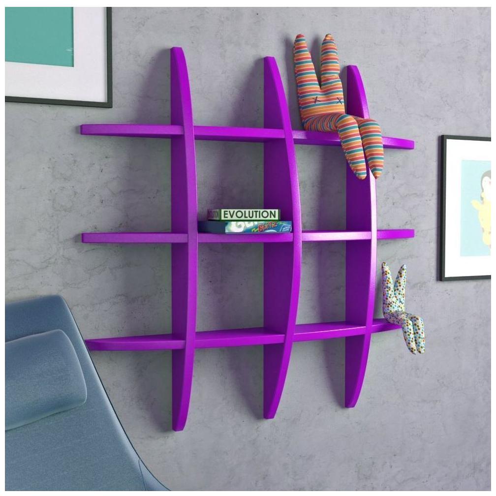 

WOOD WORLD living D Cor Globe Shape Floating Wall Shelves Rack purple
