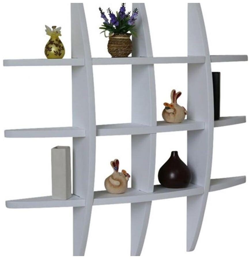 

WOOD WORLD living D Cor Globe Shape Floating Wall Shelves Rack white