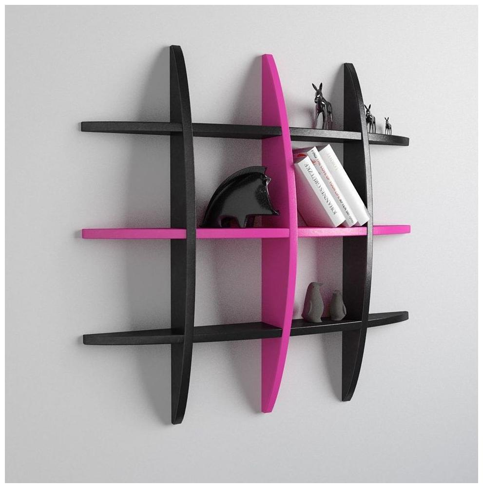 

WOOD WORLD living D Cor Globe Shape Floating Wall Shelves Rack black-pink