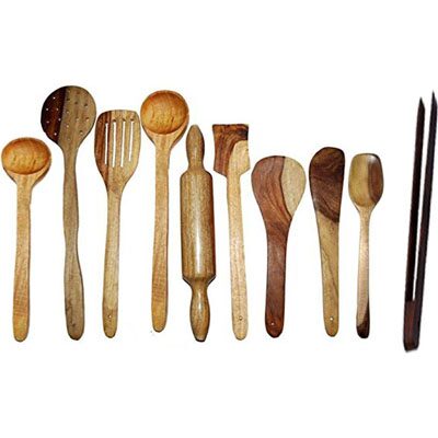

Wooden kitchen tool set