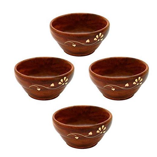 

Wooden Serving Bowl for Salad Snacks Serving Dishes Bowls Set of Decorated Tableware Bowls