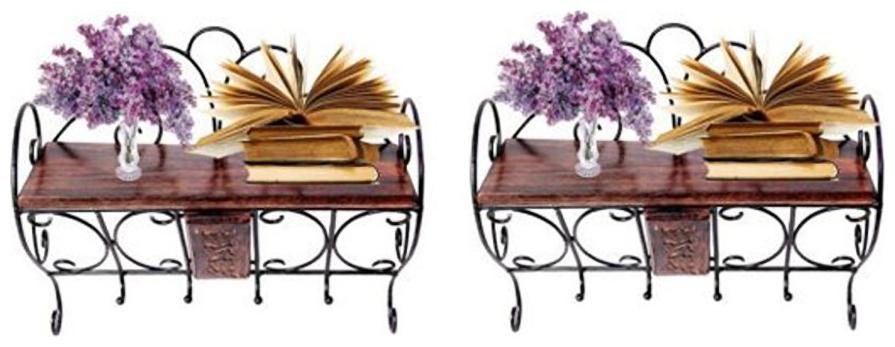 

Worthy Shoppee Home Decor 3 Shelf Book Kitchen Rack With Cloth Cup Hanger Size(LxBxH-13x5x24) Inch