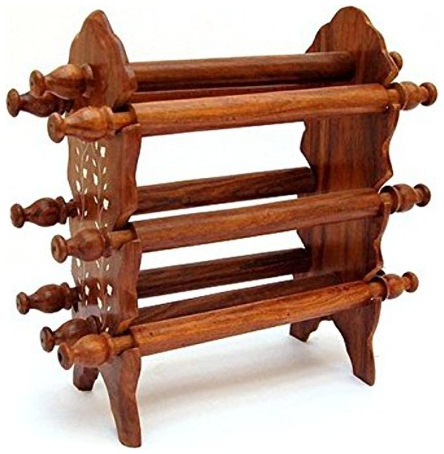 

Worthy Shoppee Sheesham Wooden Bangle Stand (Brown 6 Rod