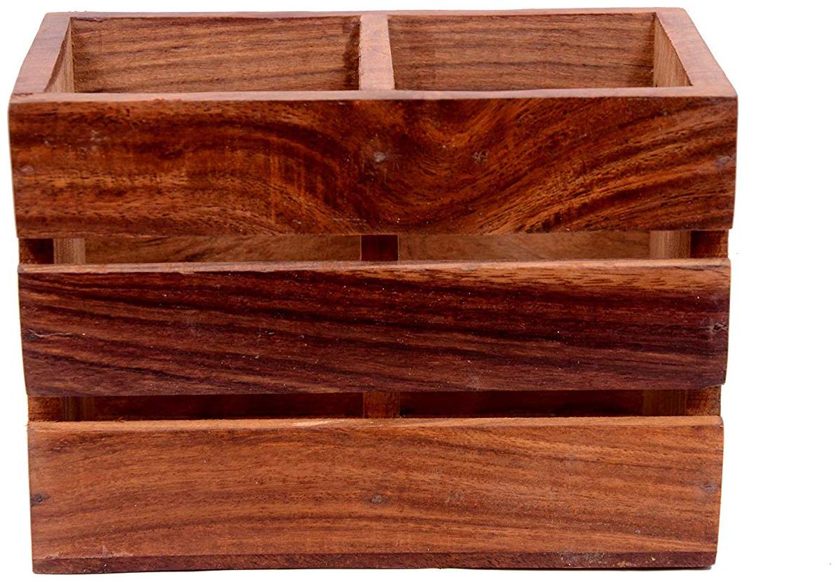 

Worthy Shoppee Wooden Kitchen Utensil Holder Wooden Cutlery Holder Storage Box Multipurpose Stand
