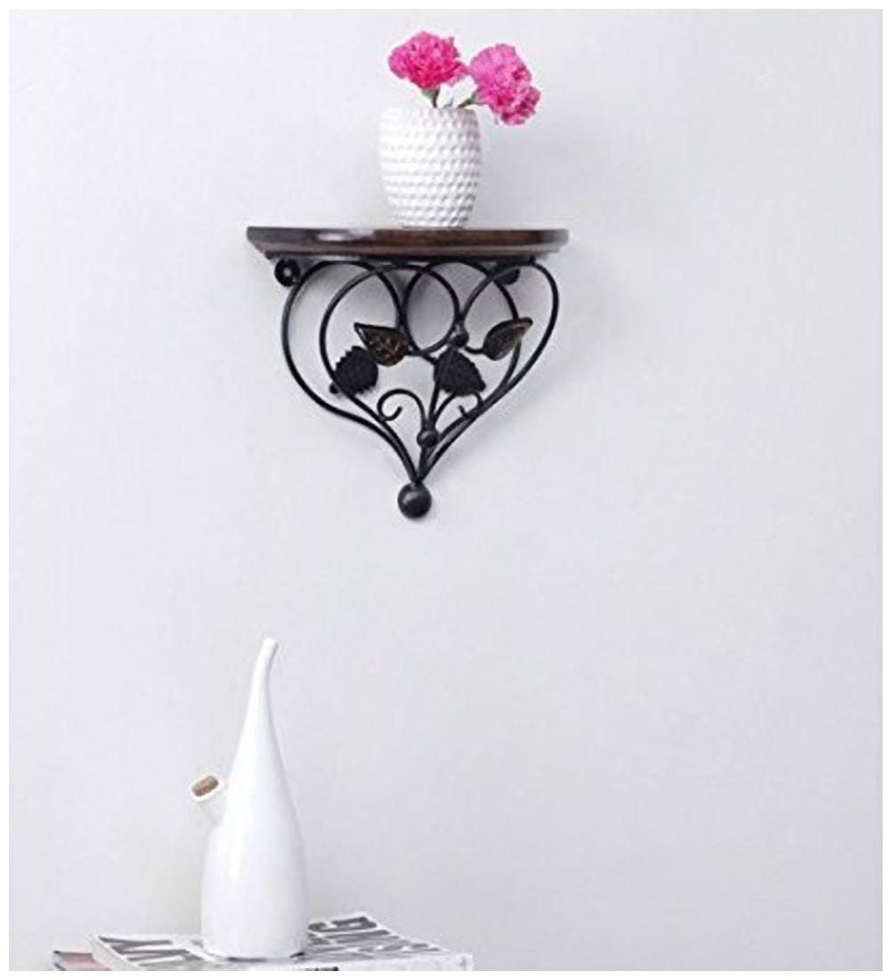 

Worthy Shoppee Home Decor Premium Quality Leaf Design Shelf Rack Wall Bracket Wall Rack