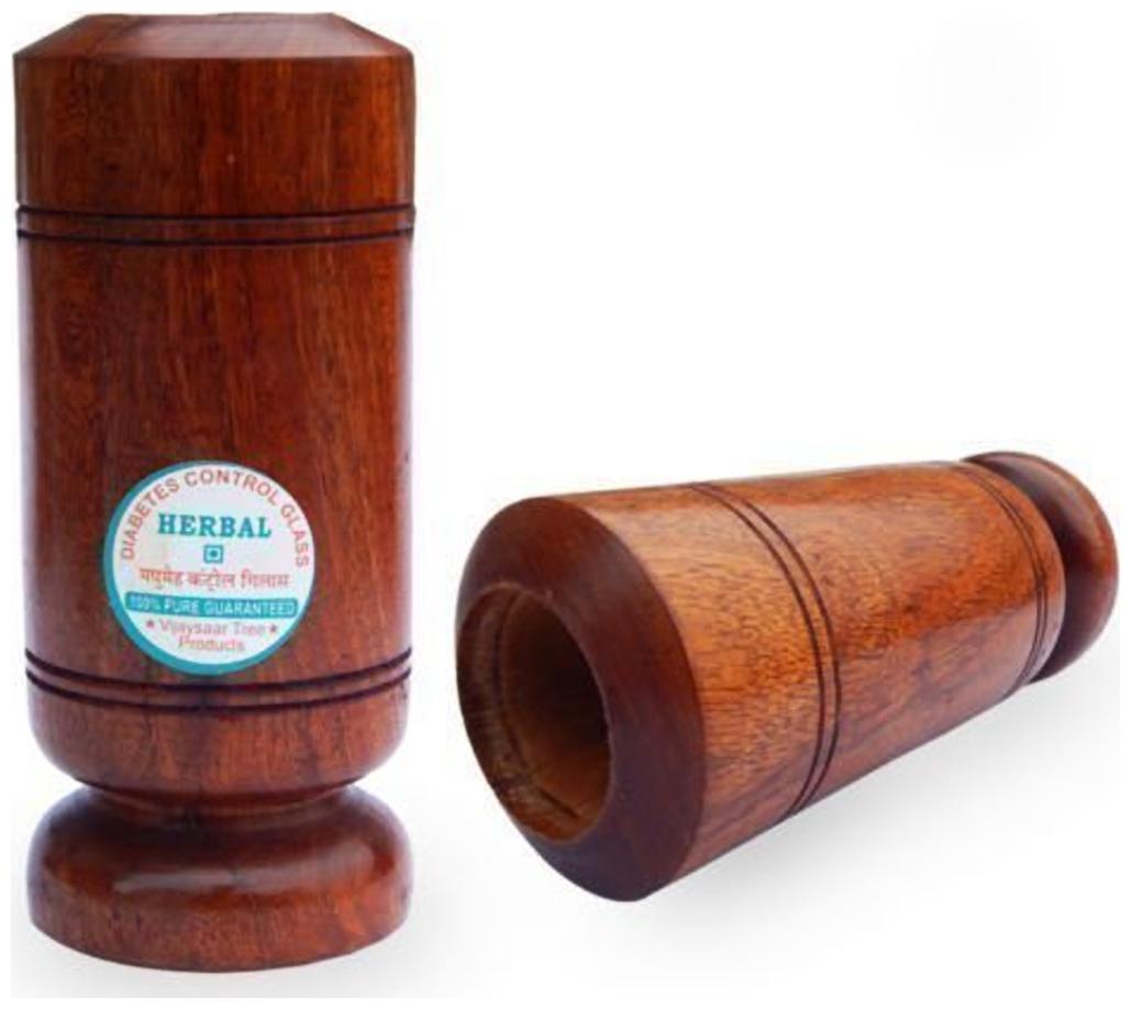 

Worthy Shoppee Vijaysar Herbal Tumbler Ayurvadic Wood Glass Diabetes Control Glass Sugar Control Glass