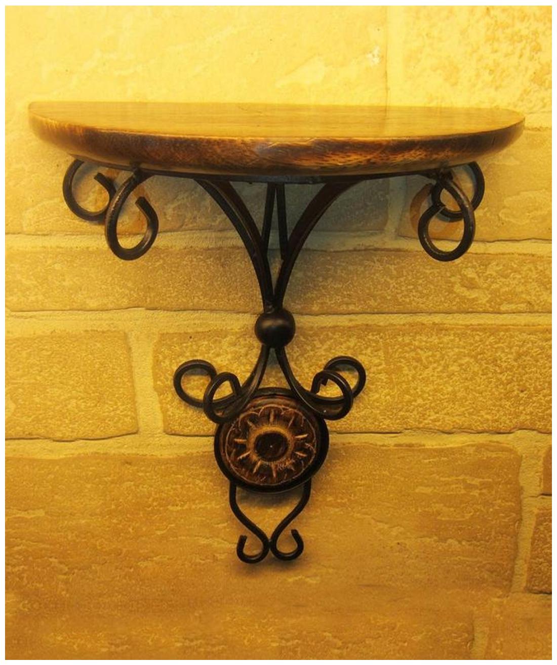 

Worthy Shoppee Beautiful Wood and Wrought Iron Fancy Wall Bracket