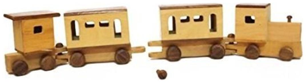 

Worthy Shoppee Wooden train made of Rubber and Sheesham wood