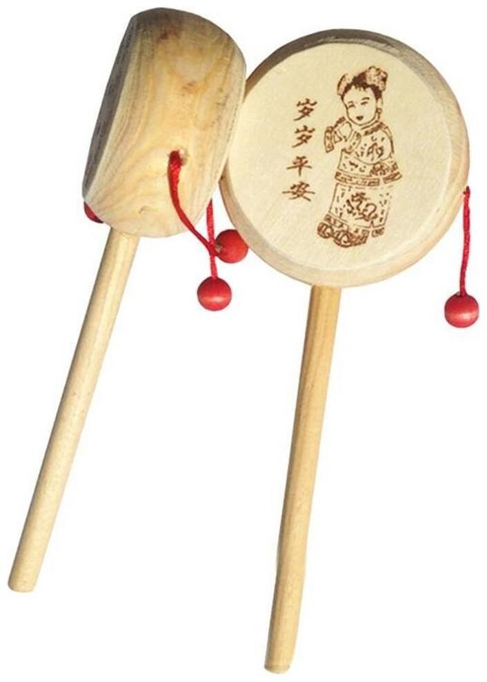 

Worthy Shoppee Wooden Rattle Drum Instrument Child Musical Toy Pack of 2