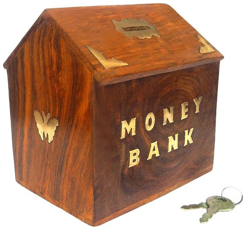 

Worthy Shoppee woooden hut shape piggy bank