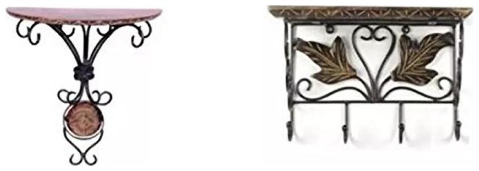 

Worthy Shoppee Wooden Wrought Iron Brass Hanging Door Bell Wall Mounted With Free Hexagon Pen