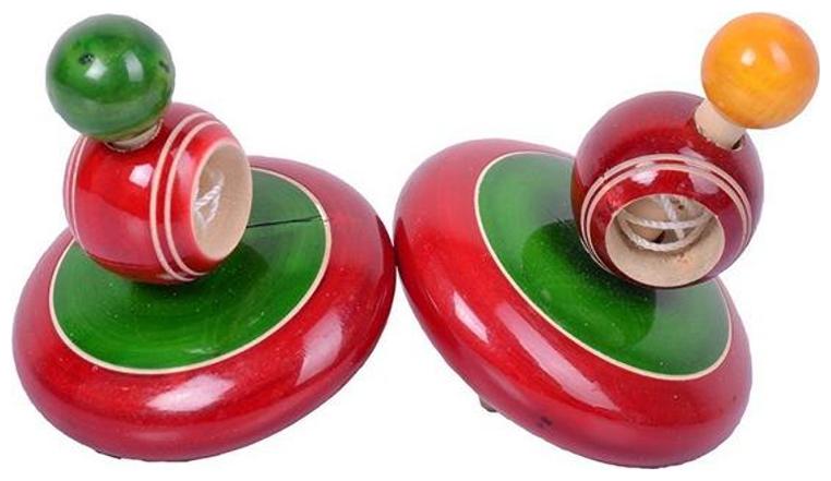 

Worthy Shoppee 2 Classic Windup Spinning Tops Chakar Tops Traditional Games Impulse Kids Toys Great Fun Magic Tops Handcrafted