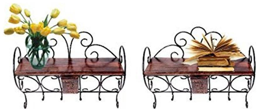 

Worthy Shoppee Beautiful Design Wooden Wrought Iron Stool Chair