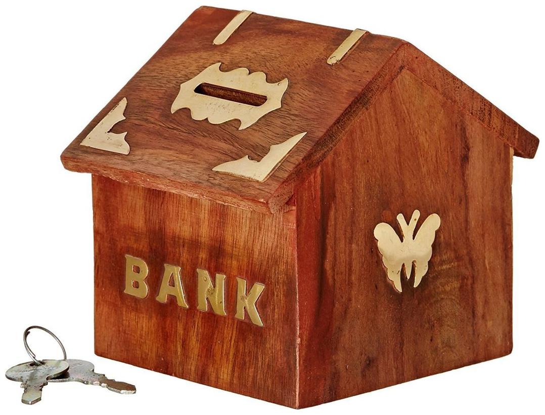

Worthy Shoppee woooden hut shape piggy bank