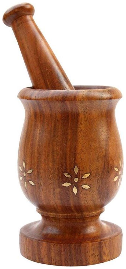 

Worthy Shoppee Handmade Wooden Mortar Pestle Set Home Kitchen Tools Utensil De cor